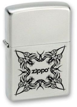 Зажигалка ZIPPO 205 Tattoo Design с покрытием Satin Chrome