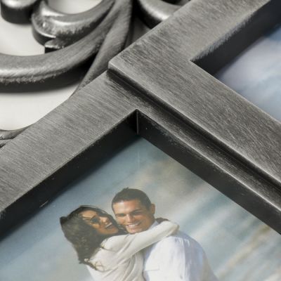 Фоторамка на 5 фото 10х15 см "Семейный медальон" тёмное серебро 34х59 см