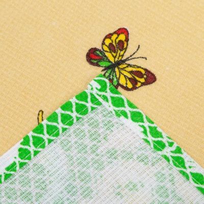 Полотенце вафельное  "Цветы" 45х60 см, салатовый, 160 гр/м, хл,