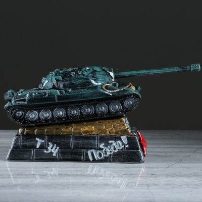 Копилка "Танк ИС-7", глазурь, разноцветная, 16 см, микс
