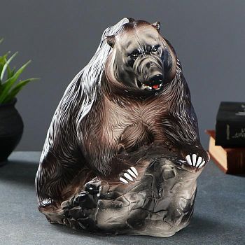 Копилка "Медведь-хозяин тайги №2" коричневый 23х10х27см