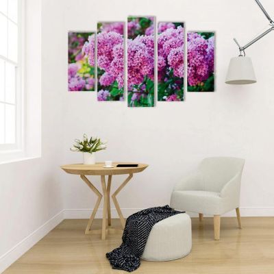 Модульная картина "Сирень" (2-23х52; 2-24х70; 1-24х80) 120х80см