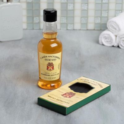 Набор "С Днем Настоящих Мужчин" гель для душа 250 мл аромат мужского парфюма, мыло-шоколад