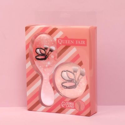 Подарочный набор «Бабочки», 2 предмета: зеркало, массажная расчёска, рисунок МИКС