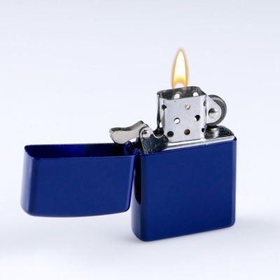 Зажигалка бензиновая "Классика" для мужчин, синяя, 5.5х3.5 см