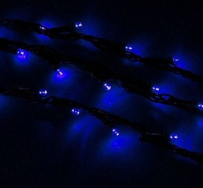 Гирлянда "Дождь" уличная (УМС, Ш:2 м, В:3 м, нить темная, синий)