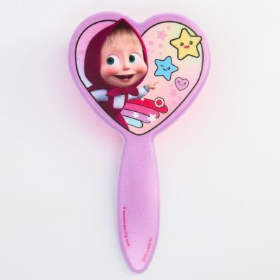 Расческа массажная в форме сердца "Маша", Маша и Медведь