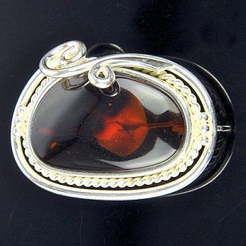 Брошь-кулон Янтарь "Солнечная фантазия" арт.ЯК-273