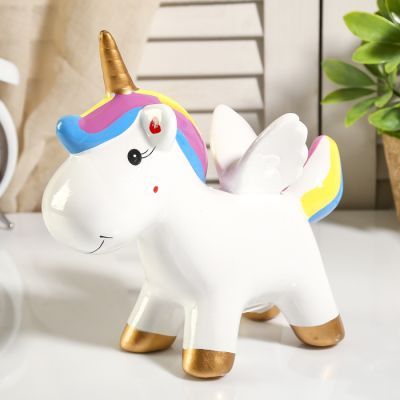 Копилка керамика "Единорог с радужной гривой" МИКС 20х21,5х6,5 см