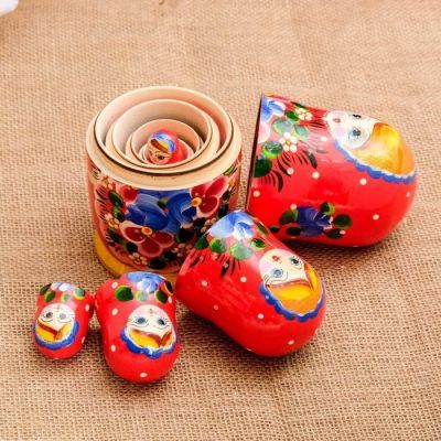 Матрёшка «Авдосья», красное платье, 5 кукольная, 18 см