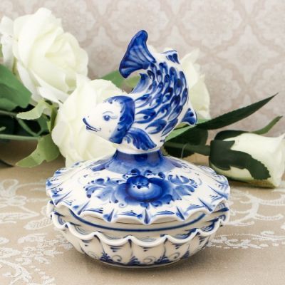 Икорница «Рыбка», гжель