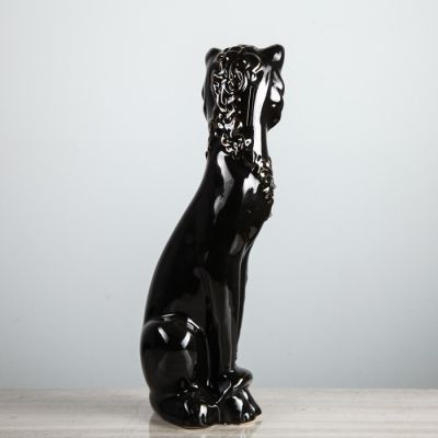 Копилка "Кошка с Ожерельем", покрытие глазурь, чёрная, 43 см
