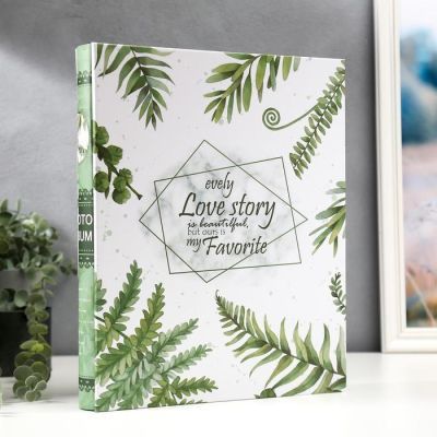 Фотоальбом на 400 фото 10х15 см "Пальмовые листья" в коробке 35х28,5х5 см