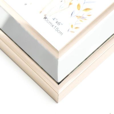 Фоторамка пластик 10х15 см "Зеркало с обводкой под бронзу" 20х15,4 см