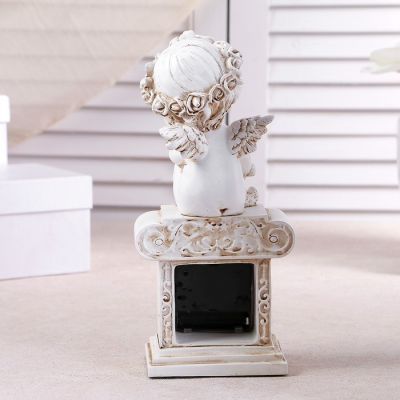 Часы настольные  "Ангел с медведем", h=24 см