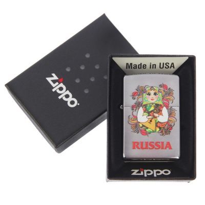 Зажигалка ZIPPO 200 MATROSHKA DOLL 2 с покрытием Brushed Chrome
