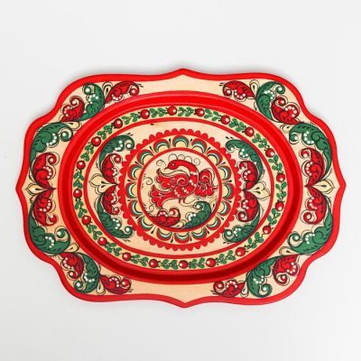 Поднос, малый, 29×21×1,5 см, борецкая роспись
