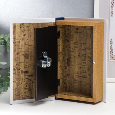 Сейф-книга дерево кожзам "Синие птицы и цветы" 21х13х5 см