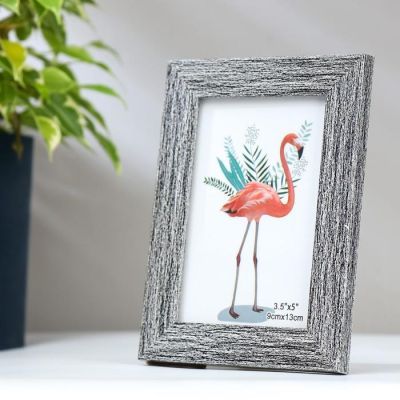 Фоторамка пластик 9х13 см "Серо-чёрная древесина" 15,2х11,2х0,9 см