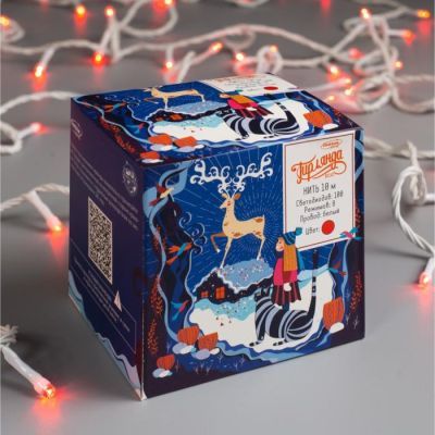 Гирлянда «Нить» 10 м, IP20, белая нить, 100 LED, свечение красное, 8 режимов, 220 В