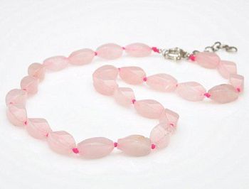 Бусы Кварц Розовый  "Борнео" арт.НКР-19(9-16)-48-1