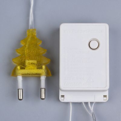 Гирлянда «Нить» 4 м с насадками «Шарик с орнаментом», IP20, прозрачная нить, 20 LED, свечение тёплое белое, 8 режимов, 220 В