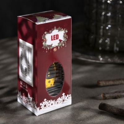 Светодиодная фигура «Фонарь со снеговиком» 6 × 12 × 6 см, пластик, батарейки AG13х3, свечение тёплое белое