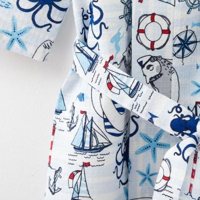 Халат мужской Этель "Капитан" рукав 3/4, р.54-56, вафля 200г/м2, 100% хл