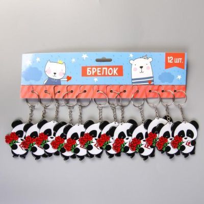 Брелок акрил "Панда-романтик" 5,3х4,6 см