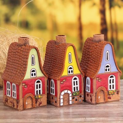 Аромалампа Домик «Колокольчик», ручная работа, микс 16 см