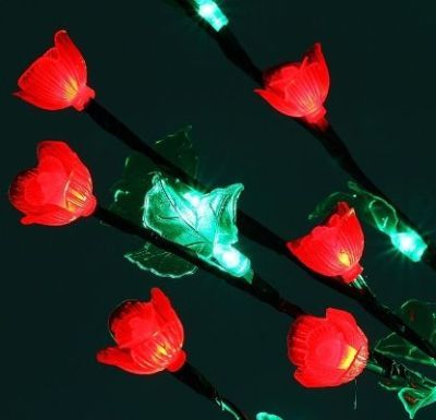 Светодиодный куст "Роза китайская" улич. (0,55 м. красный)