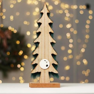 Новогодний настольный декор с подсветкой «Ёль с гирляндой» 10×6×29.5 см