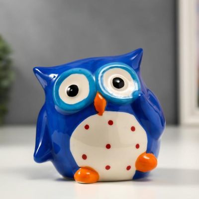 Копилка керамика "Сова в горошек" МИКС 11,5х11х8,5 см