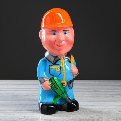 Копилка "Строитель", 33см, микс