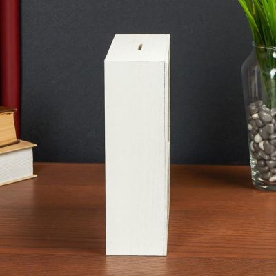 Копилка интерьерная дерево "Мрамор и пёрышко" 20х18х6 см