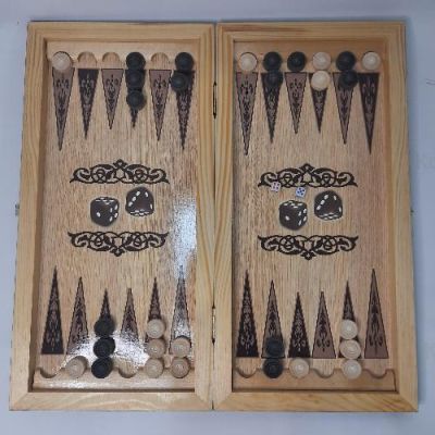 Нарды+шашки "Парусник" (дерево), 40 х 40 см