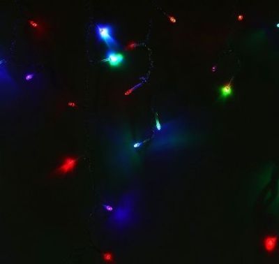 Гирлянда уличная "Бахрома" (Ш:2 м, В:0,6 м, нить силикон, моргает)