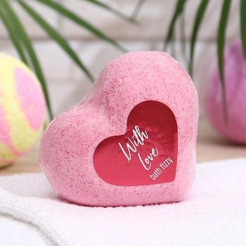 Бомбочка для ванн «Сердце» With love, 130 г