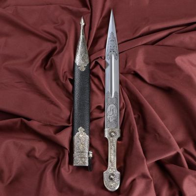 Кинжал сувенирный "Ирбис" №1 кожа, латунь