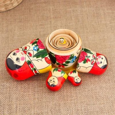 Матрёшка «Семёновская», красный платок, 5 кукольная, 14-15 см