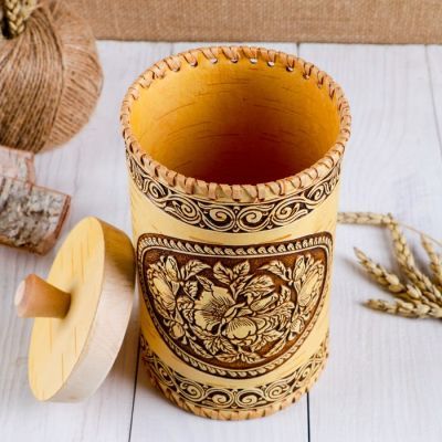 Туес "Пионы", 10,5х20 см