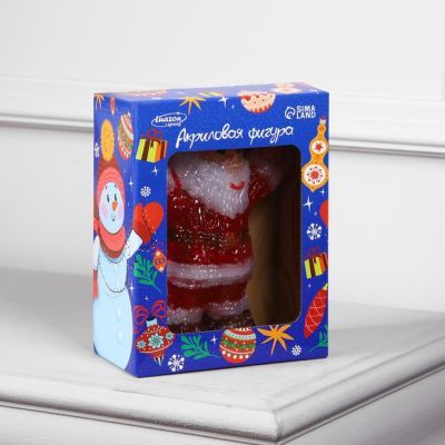 Светодиодная фигура «Дед Мороз» 7 × 20 × 7 см, акрил, 15 LED, батарейки ААх2 (не в комплекте), свечение белое
