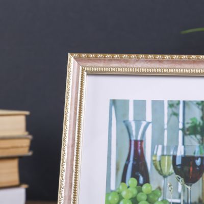 Фоторамка пластик "Кружево"  розовый 15х21