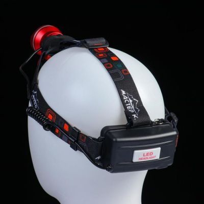 Фонарь налобный аккумуляторный "Мастер К.", 1 led, 3 режима, от сети, 4.5 х 6.5 см