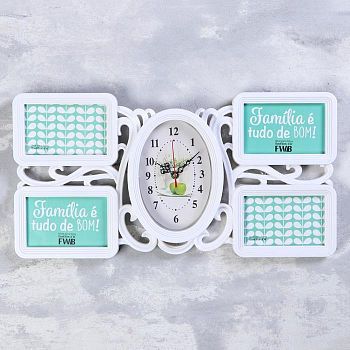 Часы настенные, серия: Фото, "Лоза", белые, 51х26 см