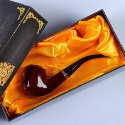 Трубка "Командор" классическая, коричневая, с ровным верхом, 12х5 см