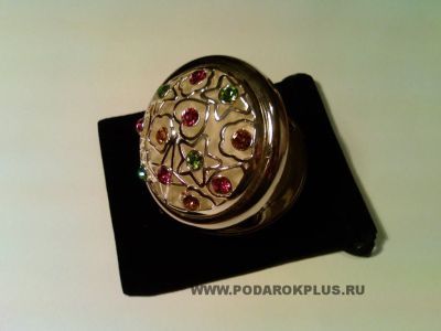 Зеркальце со стразами в подарочном оформлении  + коробочка "С 8 Марта!"