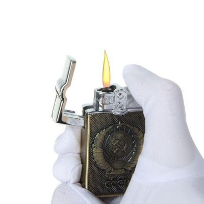 Зажигалкагазовая "СССР", мужская, пьезо, микс, 3х6 см