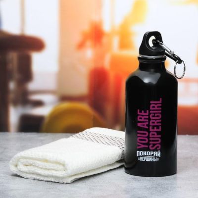 Набор «You are supergirl»: бутылка для воды 400 мл, полотенце 33 × 33 см