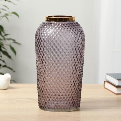 Ваза "Киркинес" лиловый Глория d-8,5см  h-26х13 см